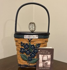 2012 Longaberger Collectors Club Forget-Me-Not Member Basket With Lid & Tie-on picture