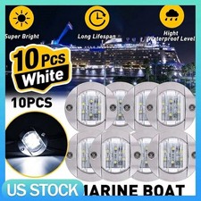 10x Luces LED Blancas Redondas para Barco Marina RV Luz de Cortesia Deck 12V picture