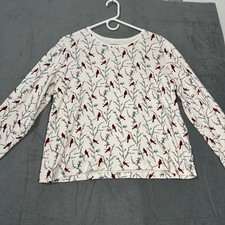 Croft & Barrow Cardinal Long Sleeve White Top picture