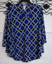 Chico's Women's Knit Top Size 1 Multicolored V Neck Long Sleeve picture