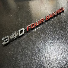 1970-1973 Dodge Challenger 340 4 Barrel Hood Bulge Nameplate 3443247 NOS. picture