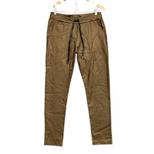 Italian Star Pants Womens XL Brown Cotton Nylon Jogger Slim Elastic Waist Italy picture