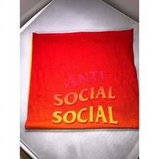 Anti Social Social Club Face Shield Red Orange Ombre Logo Neck Gaiter Mask picture