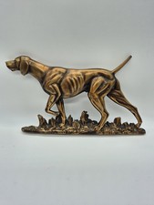 BEAUTIFUL VINTAGE BRASS POINTER DOG WALL MOUNT DECOR picture