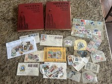 Vintage 1946 Scott Stamp Albums Estate Lot 1200+ Count US Canada World JFK Pack picture