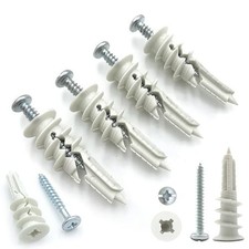 60 or 120pcs #8 Self Drilling Drywall Anchors, Premium Wall 120Pcs, white picture