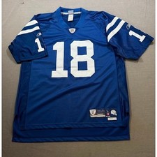 Reebok Indianapolis Colts NFL Jersey Peyton Manning 18 Size L Helmet Tag 2000s. picture