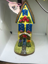Blue Sky Clayworks Spring Song Ceramic Spring Song Tea Light Cottage picture