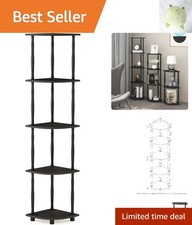 Elegant 5-Tier Corner Display Rack - Espresso/Black Multipurpose Shelf picture