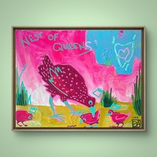 DANVERRS Chook Queens Original Painting 11x14” Canvas Tasmanian Art Bruny Island picture