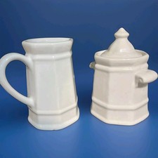 Vintage PFALTZGRAFF HERITAGE WHITE Creamer and Sugar Bowl w/Lid picture