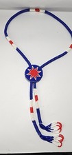 Vintage Native American Lakota Sioux Style Beaded Bolo Tie Morning Star Rosette picture