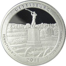 2011 S Gettysburg National Military Park Silver Quarter Proof 25c Coin picture