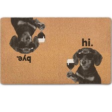 Hi Bye Funny Sausage Doormat Dachshund Dog Funny Welcome Mat for Outside | no... picture
