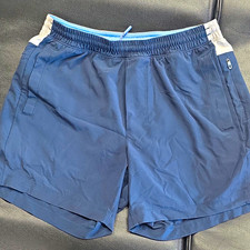birddogs Men's L Solid Blue Athletic Microfiber Shorts 5.5 inseam Zip Pockets picture