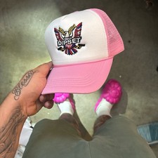 Dipset Pink And White Trucker Hat Y2K picture