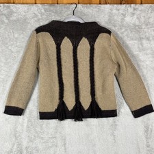 VTG 60s Luxurious Turbo Judyanna Sweater Womens S /M Two Tone Brown Mad Men picture