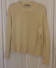 Everlane The Boxy Sweater in Everyday Cotton Cream Organic Knit Size S picture