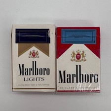 Vintage Marlboro Red & Lights Empty Packs Lot Russian Warning Made in USA picture