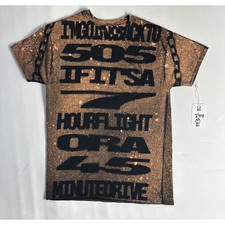 WLYWLY Streetwear Arctic Monkeys 505 Song Bleached Graphic Tee Sz M Y2K AOP picture