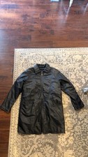 Vintage Wilsons Leather Mens L Black 3M Thinsulate Car Coat 100% Leather 90s picture