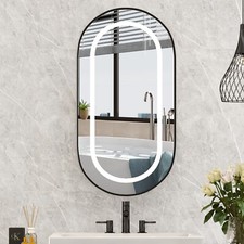 Oval Medicine Cabinet with Lights Bathroom Medicine Cabinet with Mirror 3 Light picture