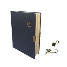 XIAMUY Vintage 365 Journal With Lock And Key, A5 Blank Page Diary A5, black picture