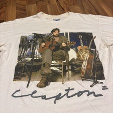 Vintage 1992 Eric Clapton Unplugged Tour T Shirt XL Hanes Tag Single Stitch USA picture