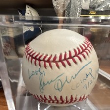 Autographed MLB Baseball Beckett Authenticated 'Cindy 9/23/94' Susan Olsen picture