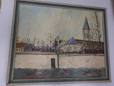 Vintage French Oil Painting Quiet and Subdued Colors, of the countryside. picture