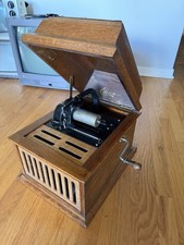 Vintage Antique Edison Amberola Cylinder Phonograph Oak Original Crank Radio picture
