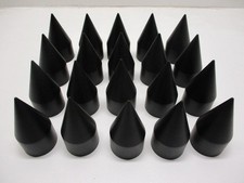 (20) Wheel Lugnut Black Plastic 33mm Thread On Spike Nut Covers Caps / 4 1/8