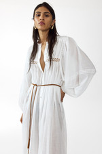 NWT H&M Oversized Tie-Belt Tunic Semi-Sheer Dress XS S picture