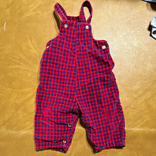 Vintage (1960s) Health-tex Plaid Corduroy Cotton Baby Overall One-Piece Snap picture
