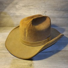 Vintage Resistol Roundup Collection Brown Suede Leather Western Cowboy Hat 7 1/4 picture