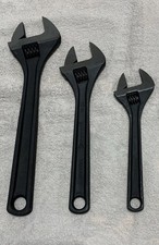 WILLIAMS ADJUSTABLE WRENCH SET-12”-10”- 8”-BLACK-NEW picture