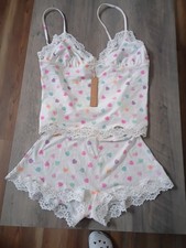 SKIMS Fits Everybody Lace Triangle Cami And Boyshorts Marble Candy Print... picture