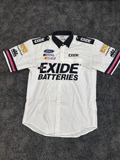 NASCAR VINTAGE EXIDE BATTERIES JEFF BURTON RACE USED PIT CREW SHIRT picture