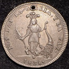 1838 Bolivia 2 Soles Proclamation Medal Silver picture