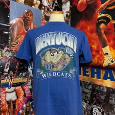 Vintage 90s Kentucky Wildcats Taz Tasmanian Devil Looney Tunes T Shirt Sz Large picture