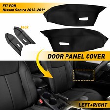 Fits 2013-2019 Nissan Sentra Synthetic Leather Armrest Door Panel Cover Black T picture