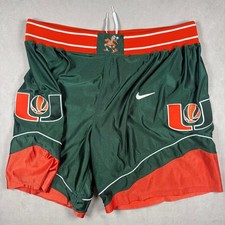 Vintage Miami Hurricanes Nike Basketball Shorts Mens XXL Green Orange B9 picture