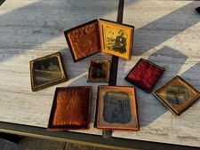 Lot of 5 Antique Ambrotypes And Tintypes One Ambrotype Fully Intact picture
