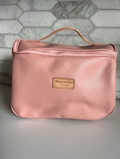 Moscardini Firenze Pink Italian Leather Toiletry Bag Travel Cosmetic Makeup picture