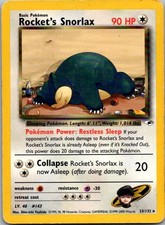 Rocket's Snorlax Unlimited Rare Gym Heroes 033/132 HP picture
