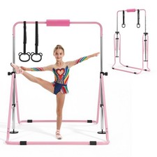 Uimoso Folding Gymnastics Training Bar for Kids, 140 lbs Capacity, Pink picture