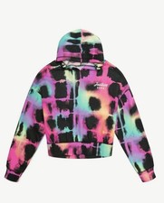 Justice Girls Fleece Hoodie Sweatshirt-Black Tie Dye-XS (5/6)-NWT picture
