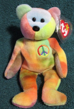 Ty Beanie Baby Peace Bear DOB February 1, 1996 MWMT  picture