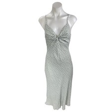 NEW Abercrombie & Fitch Gray Polka Dots Sleeveless Twist Front Cami Slip Dress S picture