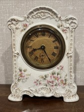 Unsigned Antique Miniature Porcelain Shelf Clock No. 501 - Running picture